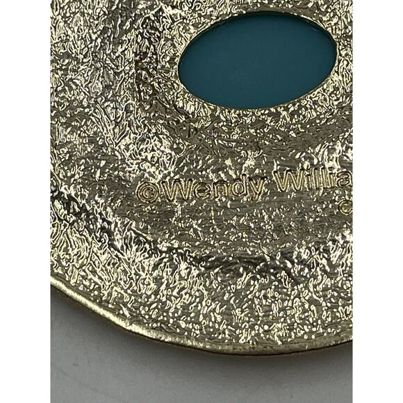 Wendy Williams Oval Shape Blue Turquoise Crescents 17" Statement Necklace NWOT - Picture 12 of 14